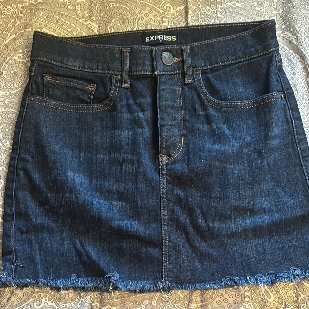 Express Women's Denim Skirt - Blue